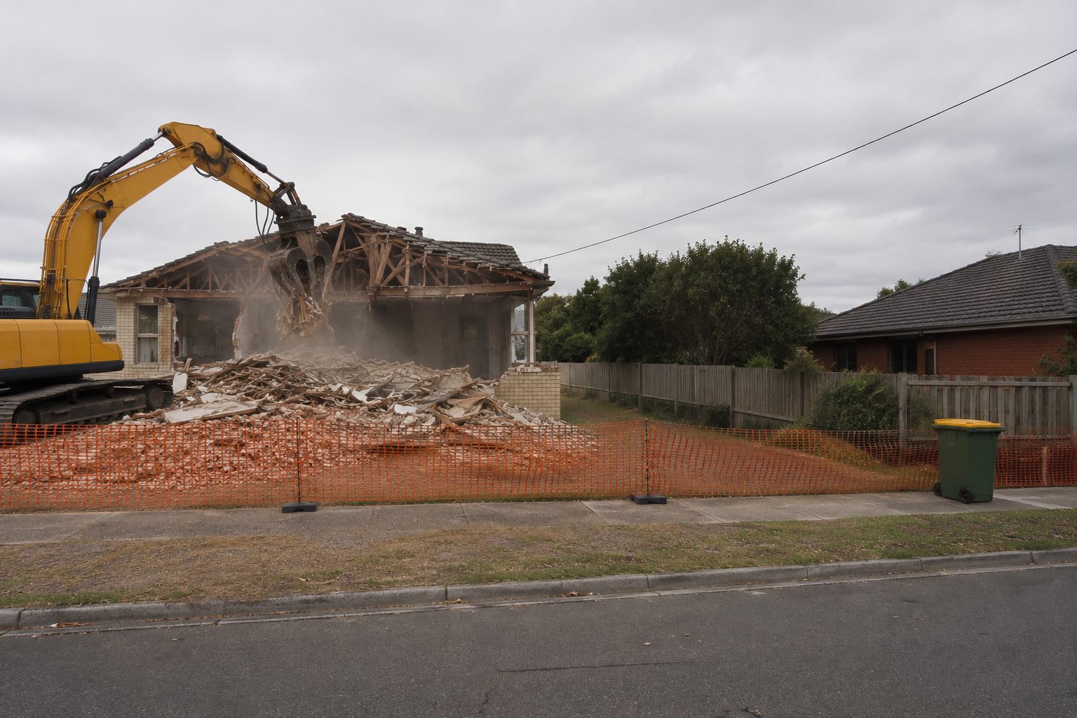 House demolition in progress