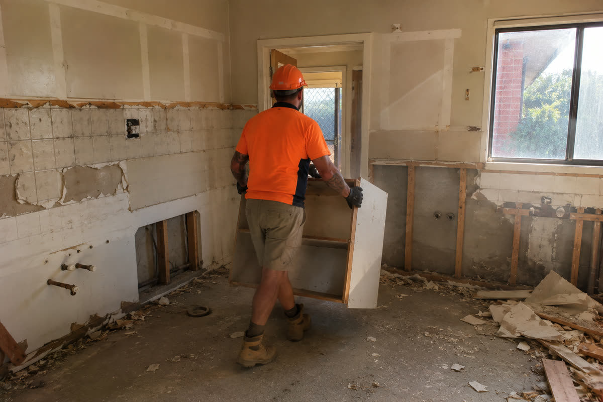 Kitchen, bathroom and laundry strip out